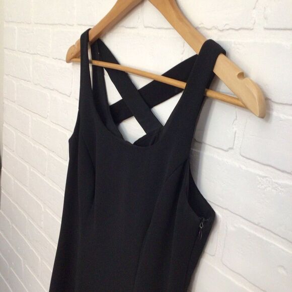 JOSEPH Ribkoff long black dress classic open back ribbon sleeveless black size 4 - Picture 5 of 15